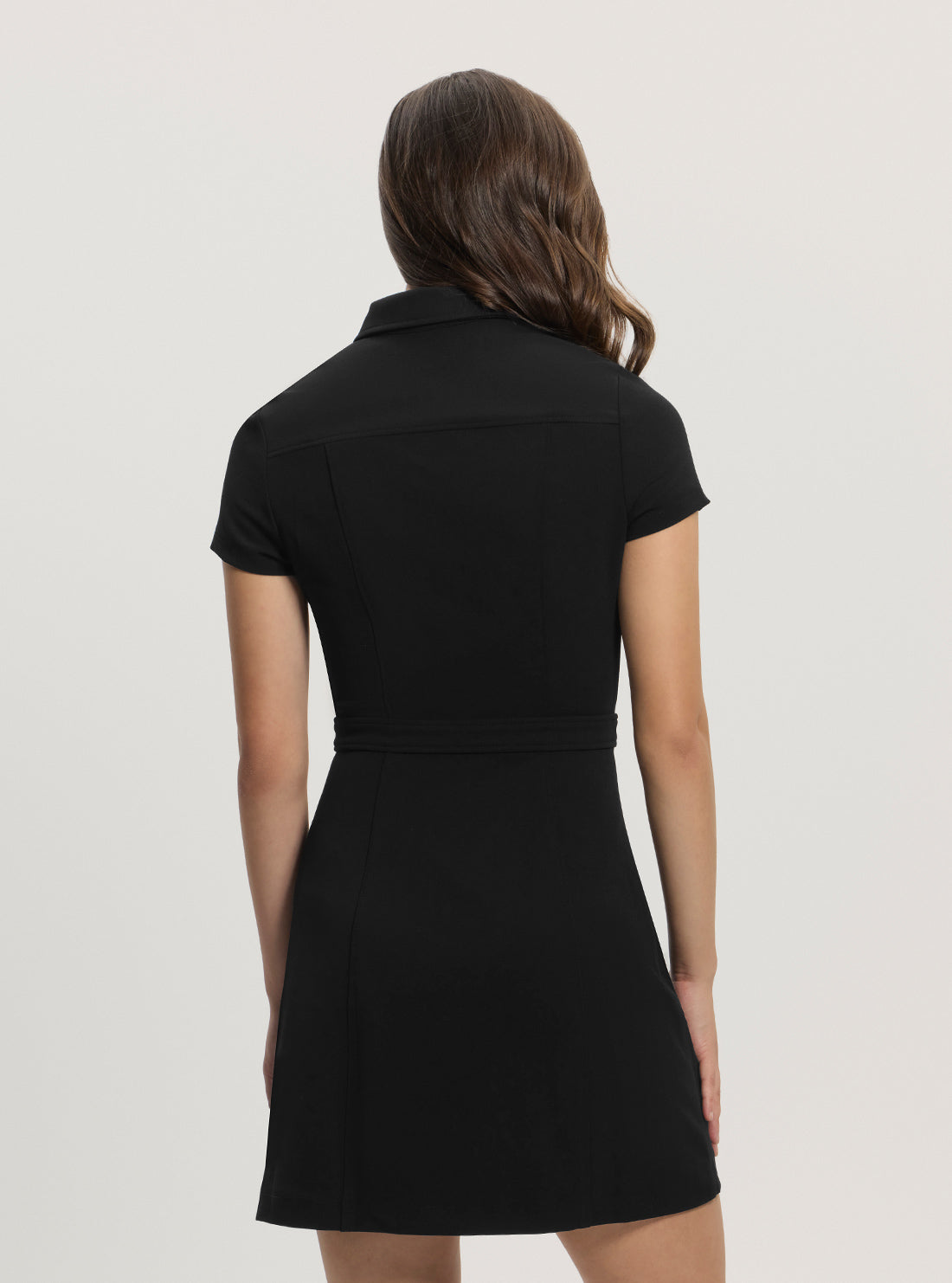 GUESS Women Black Elastic Elora Pockets Mini Dress W5GK70KCBO2  Back View