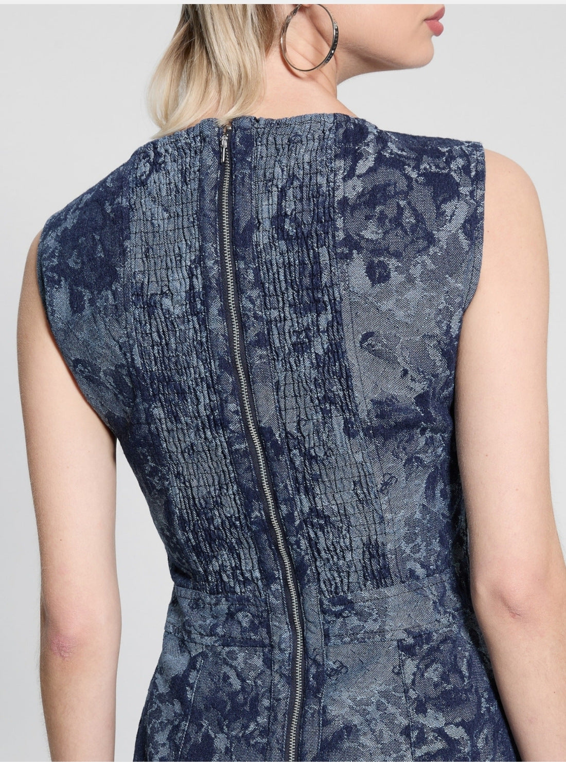 GUESS Womens Blue Eden Jacquard Mini Denim Dress W5GK73D5O70 Detail View_2