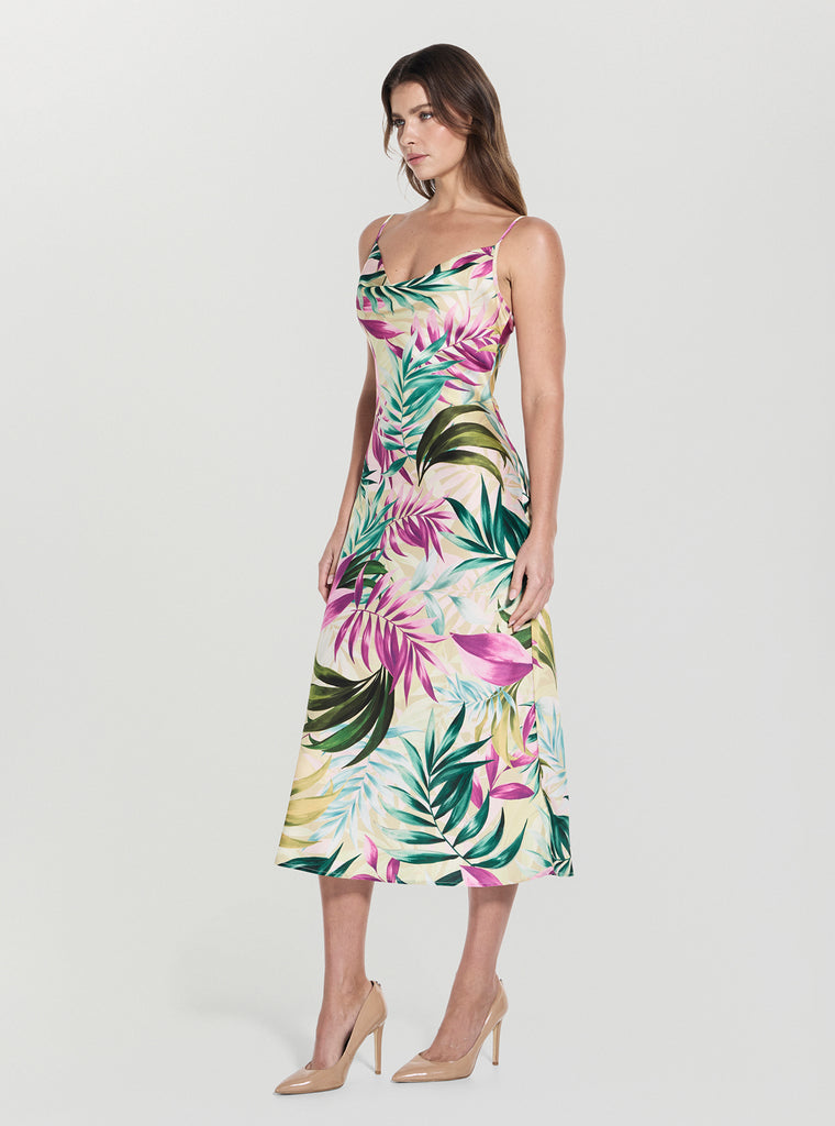 Eco Tropical Print New Akilina Midi Dress | GUESS