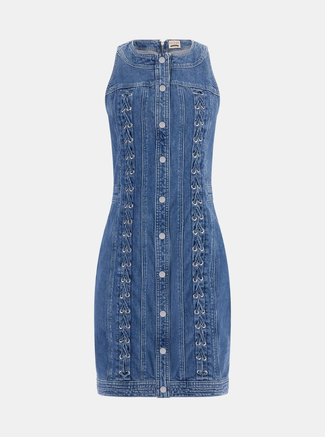 GUESS Women's Blue Lisbeth Mini Denim Dress W5GK93D4H7C Flatlay