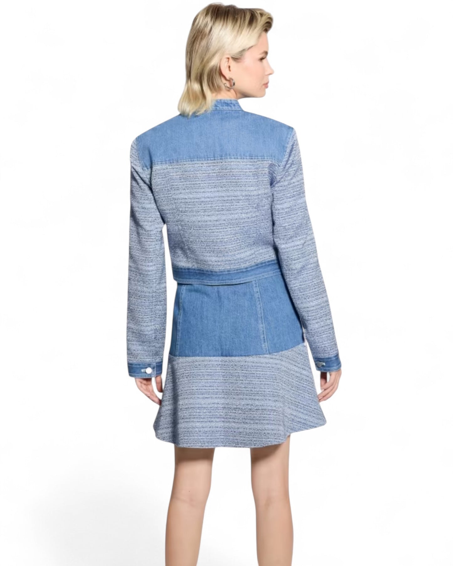 Blue Elsie Tweed Denim Jacket