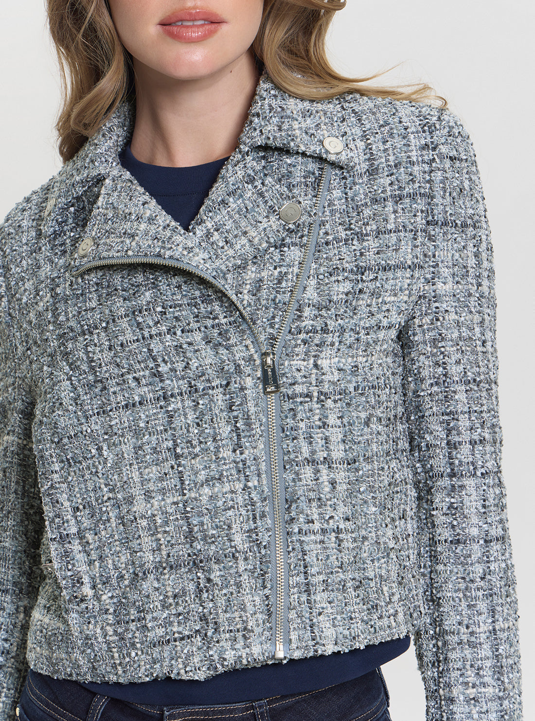 Black Sadie Tweed Moto Jacket