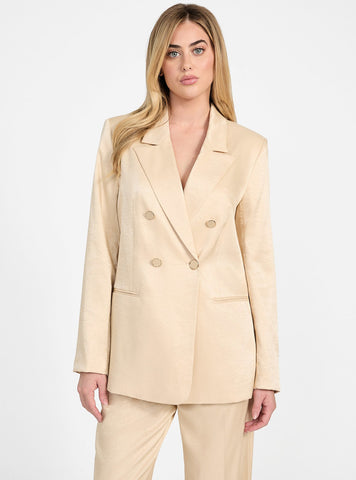 GUESS Womens Beige Camille Perfect Blazer W5GN63WH5F0 Front View