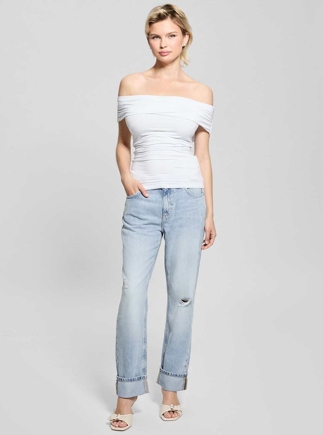 White Charlotte Off Shoulder Top