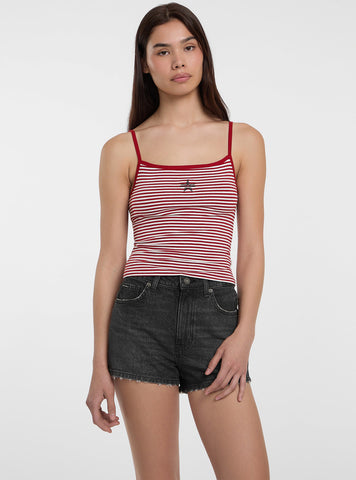 Guess Jeans Red Striped Star Tank Top W5GP35KCIE1 Front View