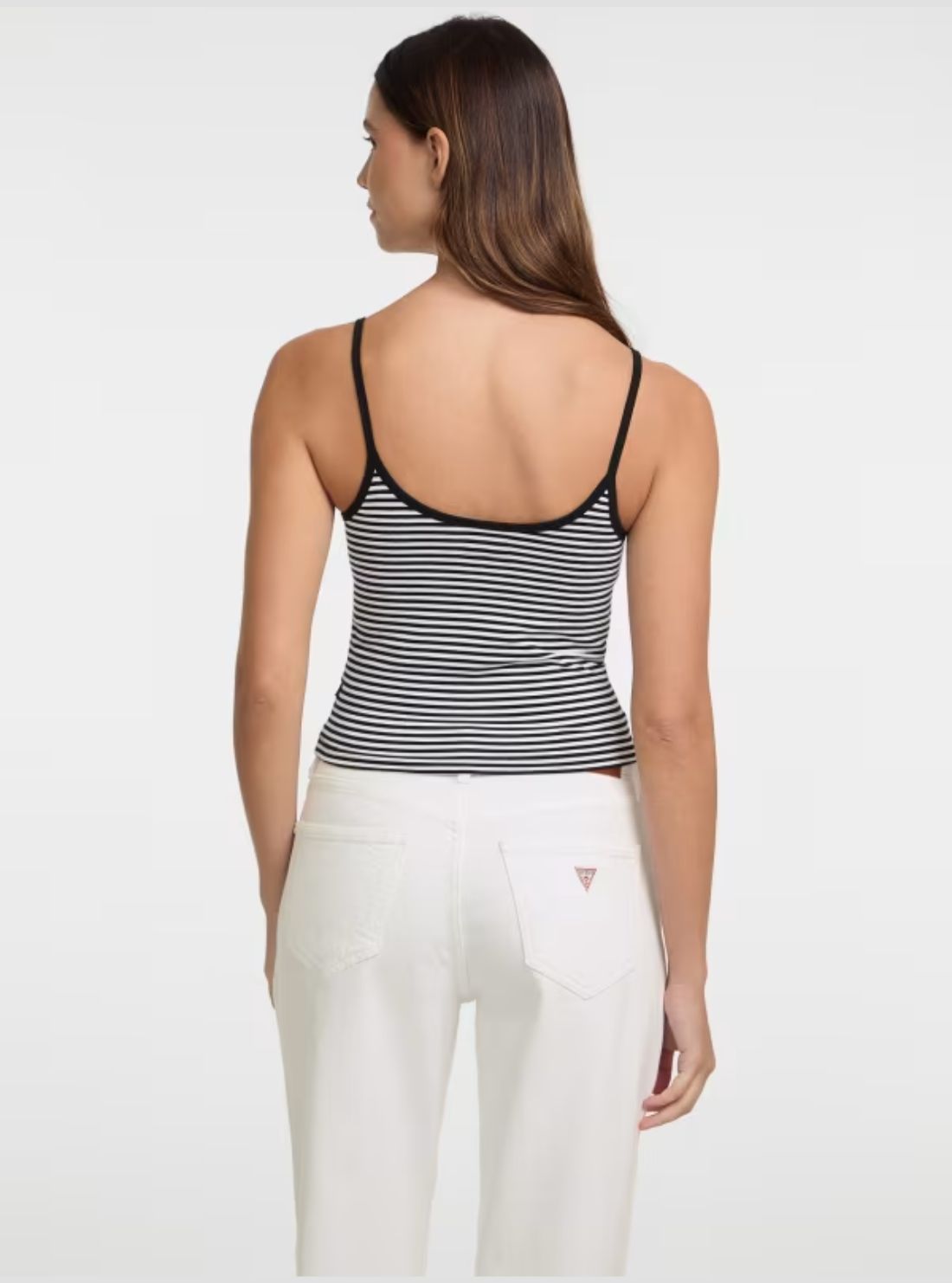 Guess Jeans Black Striped Star Tank Top W5GP35KCIE1 Back View