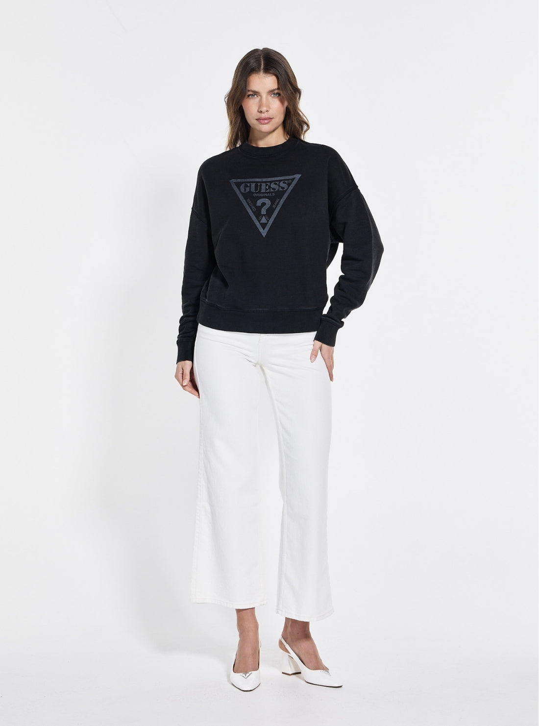 Guess Originals Black Vintage Triangle Sweatshirt W5GQ03K68I4 Full View