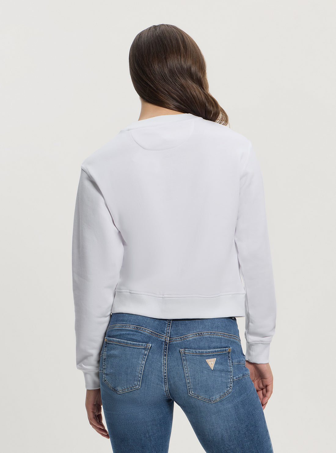 GUESS Womens White Lace Triangle Fleece W5GQ12KBKM0 Back View