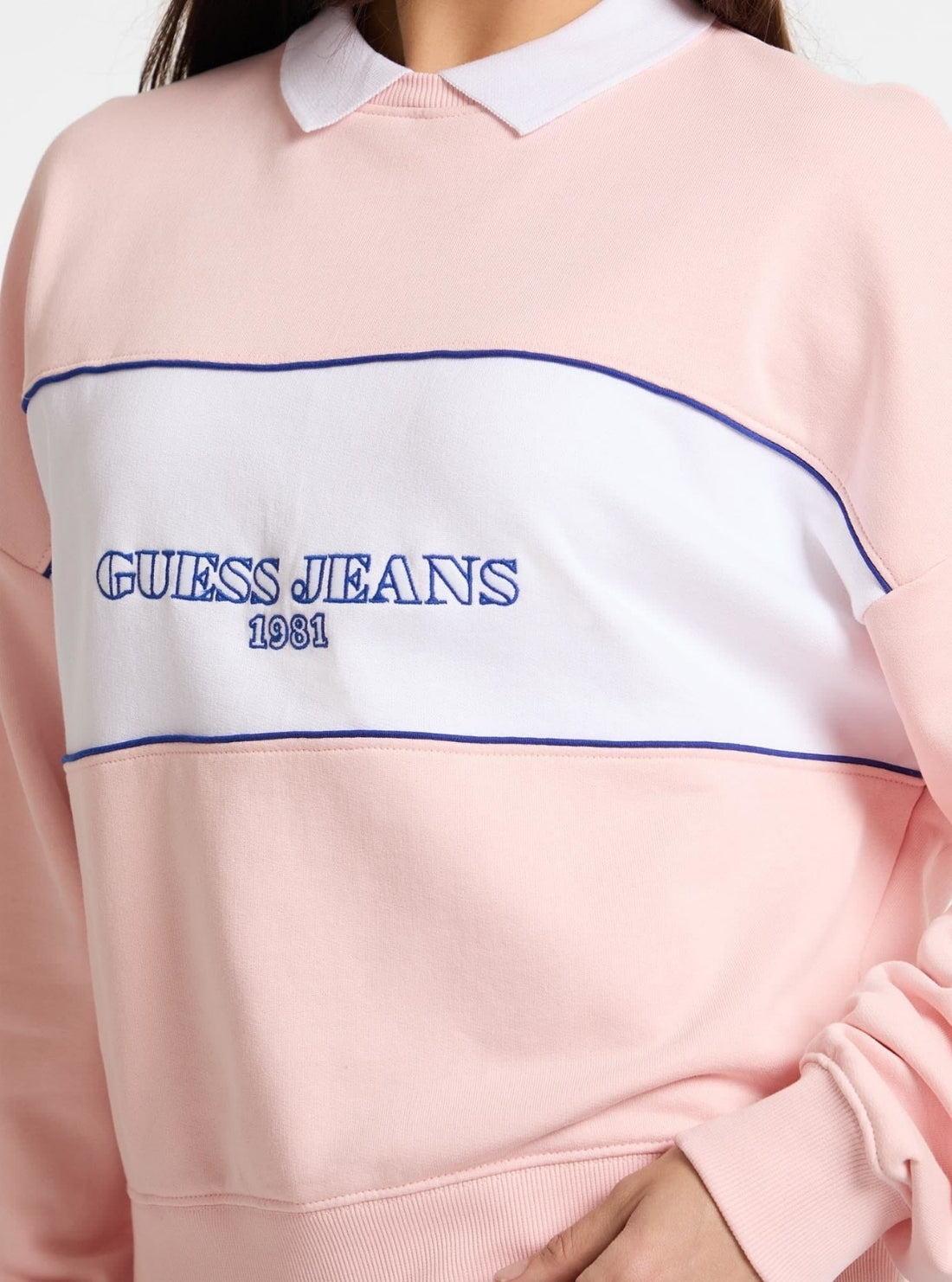 Guess Jeans Pink Collar Sweatshirt W5GQ17K68I4 Detail View