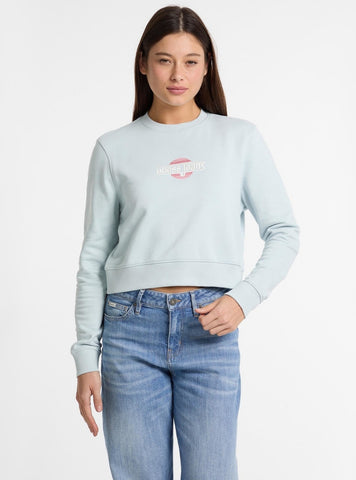Guess Jeans Blue Crop Sweatshirt W5GQ20K68I4 Front View