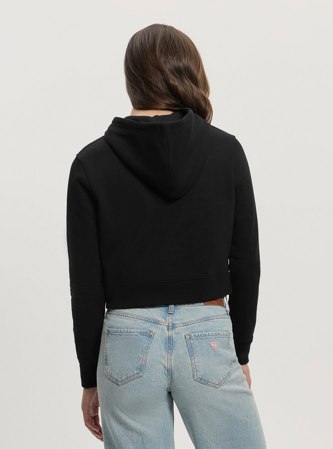 Guess Jeans Black Hooded Collegiate Sweater W5GQ22K68I4 Back View