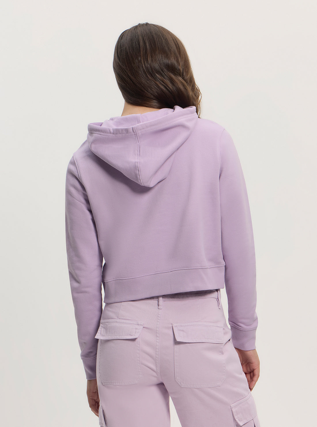 Guess Jeans Purple Hooded Collegiate Sweater W5GQ22K68I4 Back View