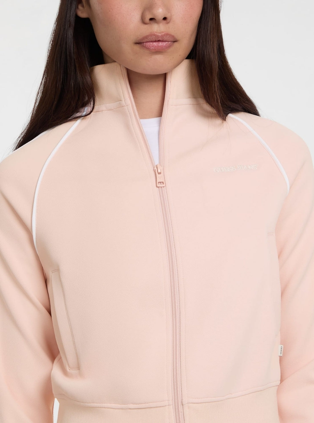 Guess Jeans Pink Tricot Track Jacket W5GQ38KB212 Detail View