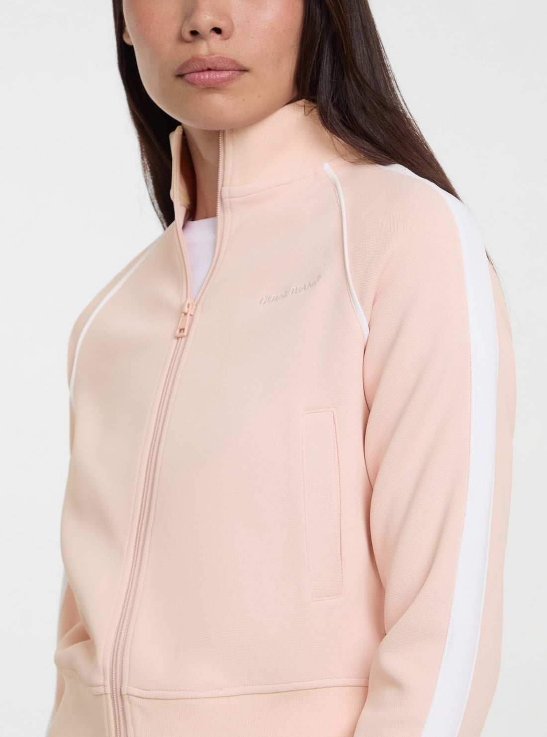 Guess Jeans Pink Tricot Track Jacket W5GQ38KB212 Detail View