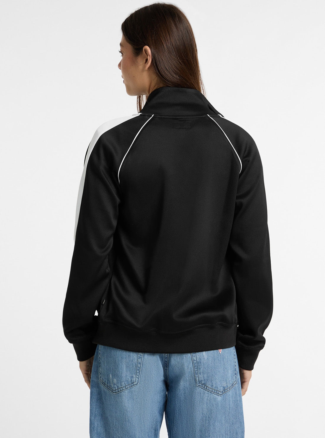 Guess Jeans Black Tricot Track Jacket W5GQ38KB212 Back View