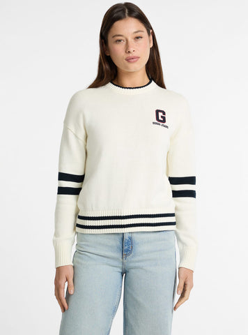 Guess Jeans White G Patch Knitted Sweater W5GR01Z3HM1 Front View 