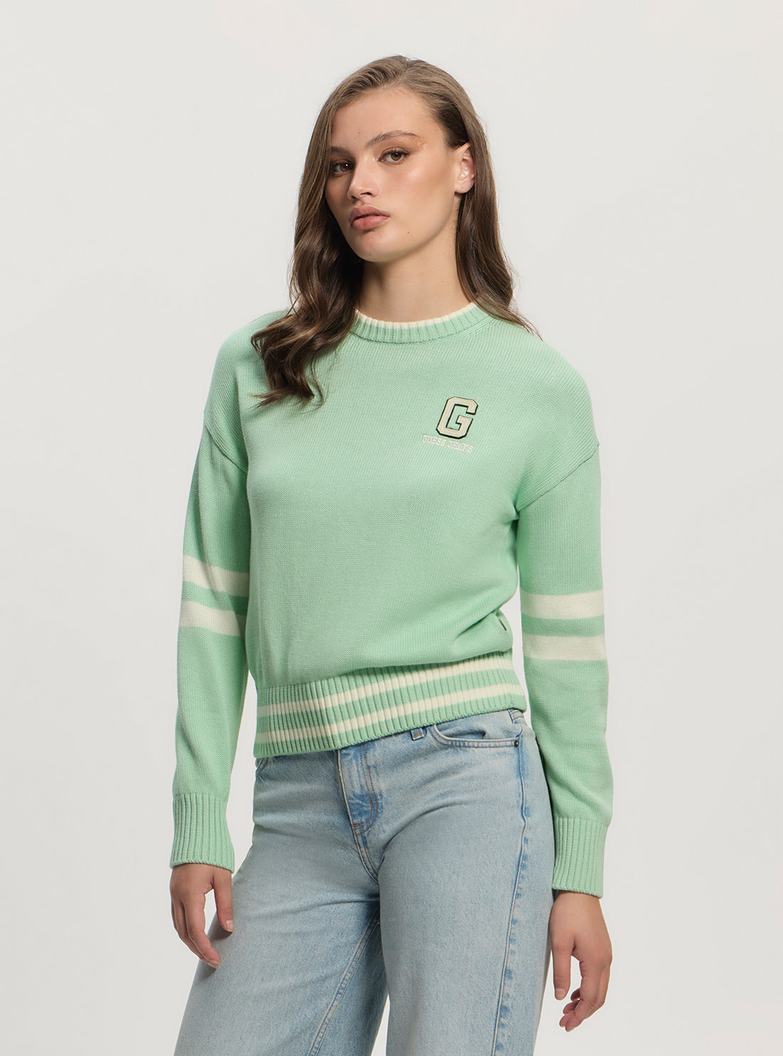 Guess Jeans Eco Green Patch Sweater W5GR01Z3HM1 Front Side View