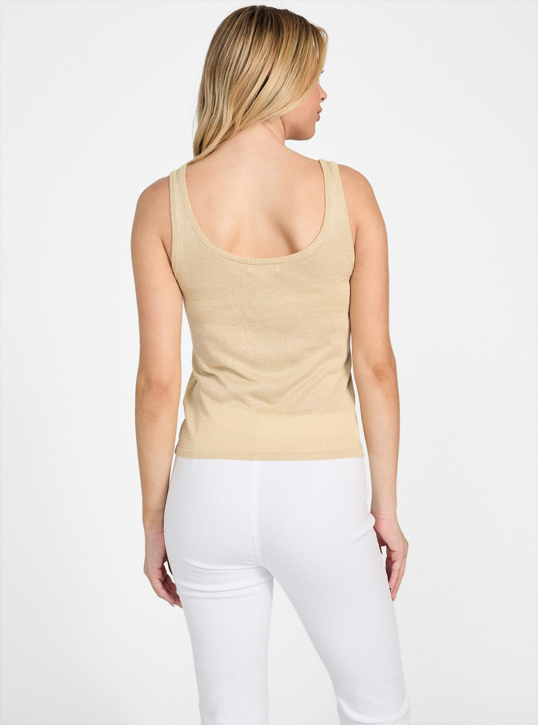 GUESS Womens Eco Beige Nellie Sweater Top W5GR16Z3E22 Back View