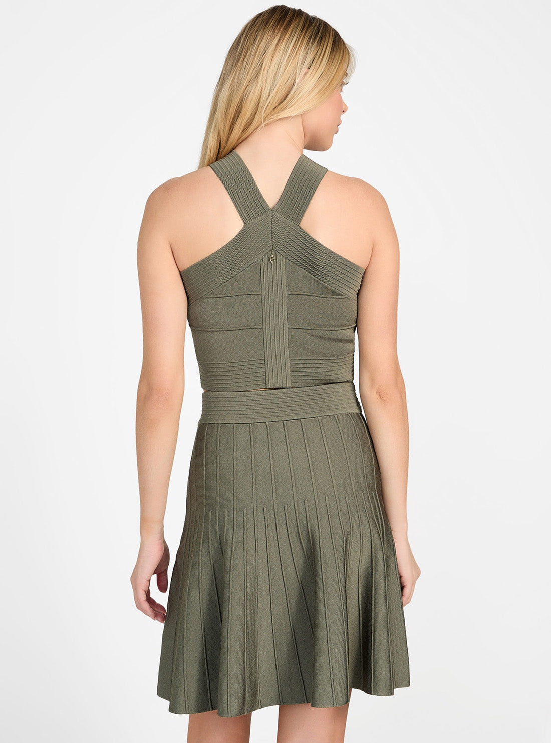 Green Staci Halter Sweater Top