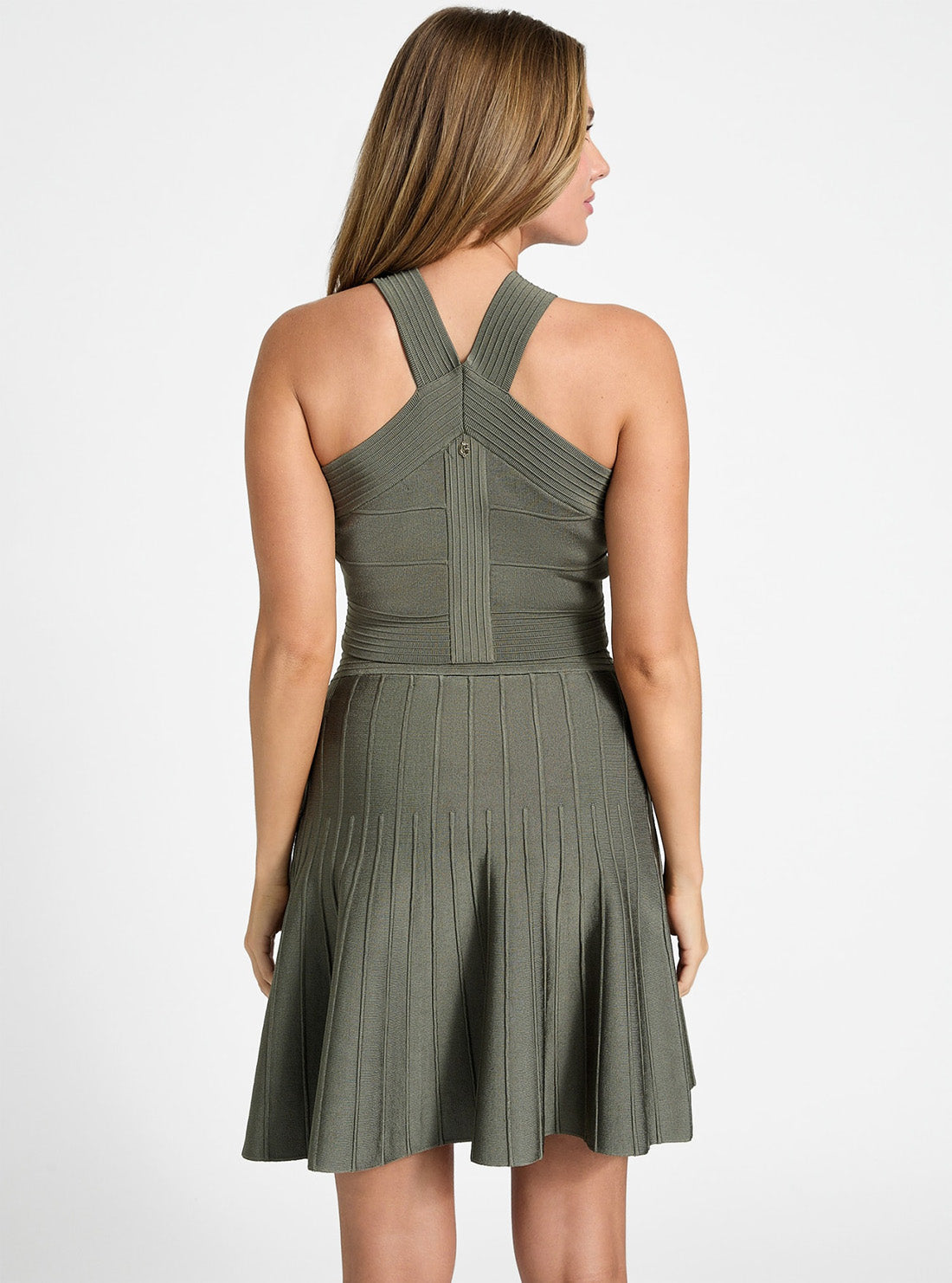 GUESS Womens Green Staci Halter Sweater Top W5GR32Z2XY0 Back View