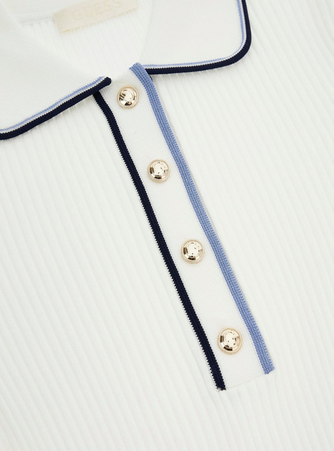 GUESS Womens White Thalia Polo Neck Sweater W5GR37Z3L10 Detail View
