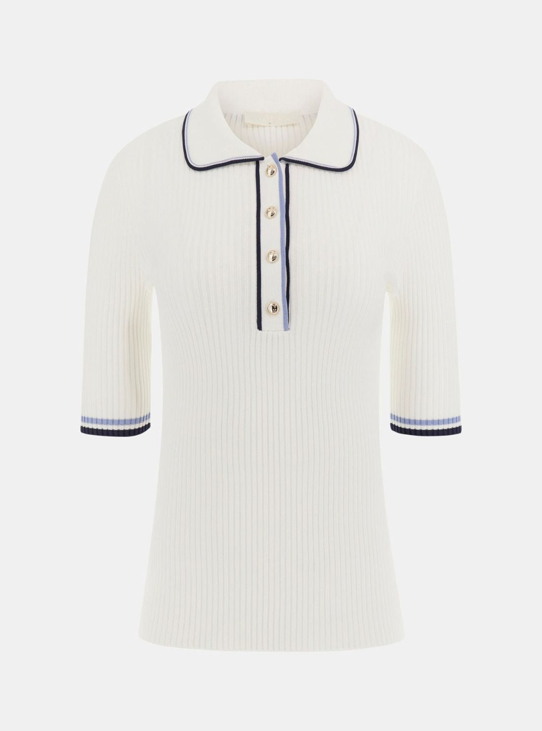 GUESS Womens White Thalia Polo Neck Sweater W5GR37Z3L10 Front View