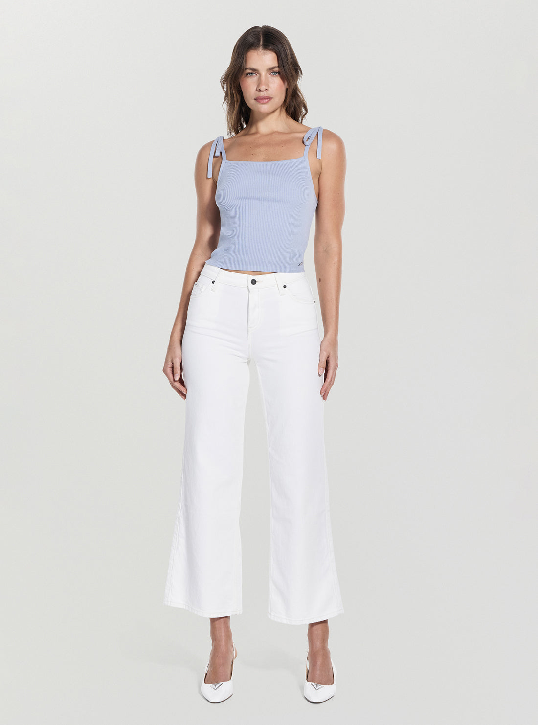 GUESS Womens Blue Sage Tank Top Sweater W5GR41Z3C71 Full View