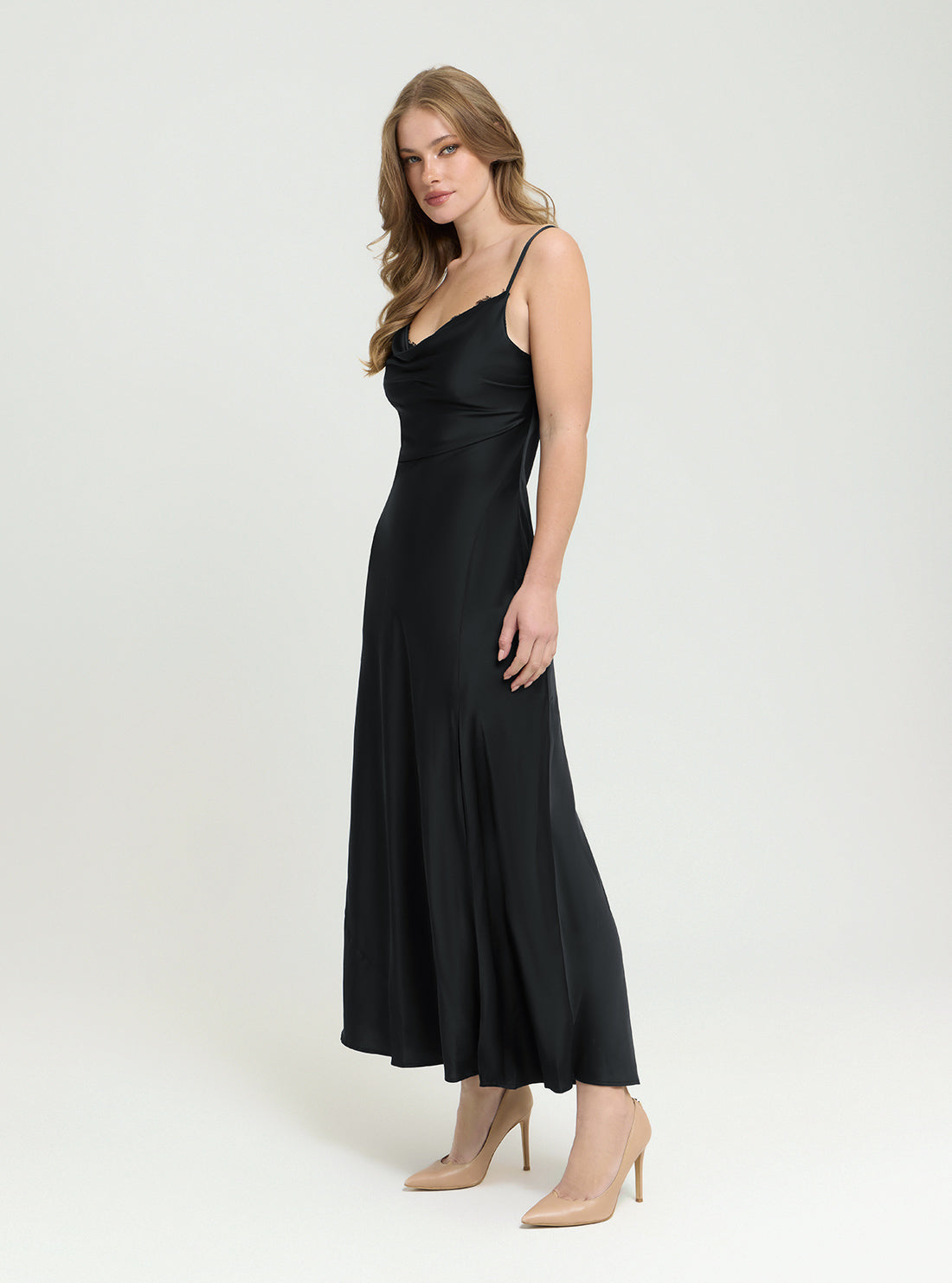 Eco Black Adele Lace Maxi Dress | GUESS Eco Black Adele Lace Maxi Dress | GUESS