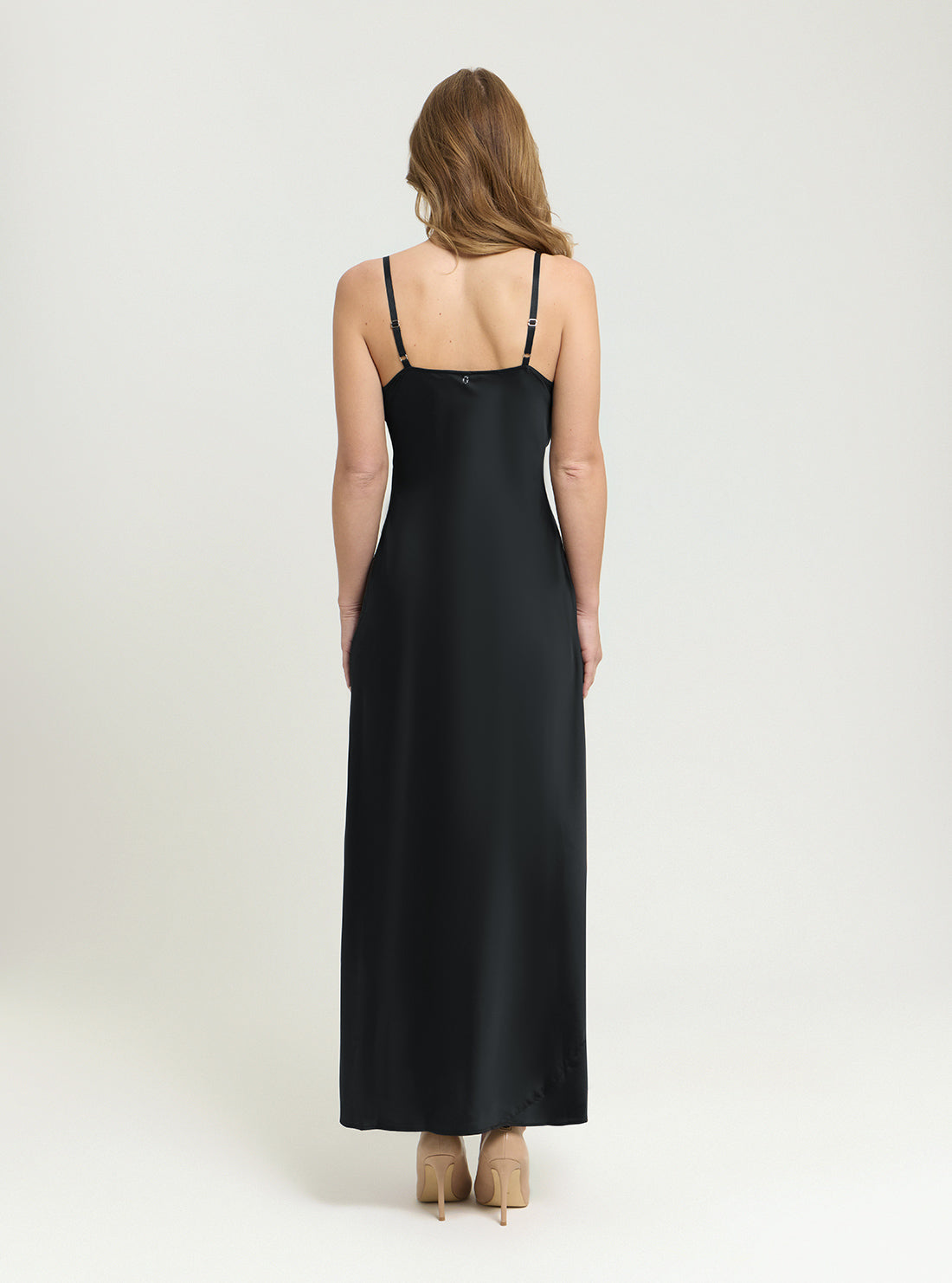 GUESS Womens Black Adele Lace Maxi Dress W5GT10WF1T2 Back View_2