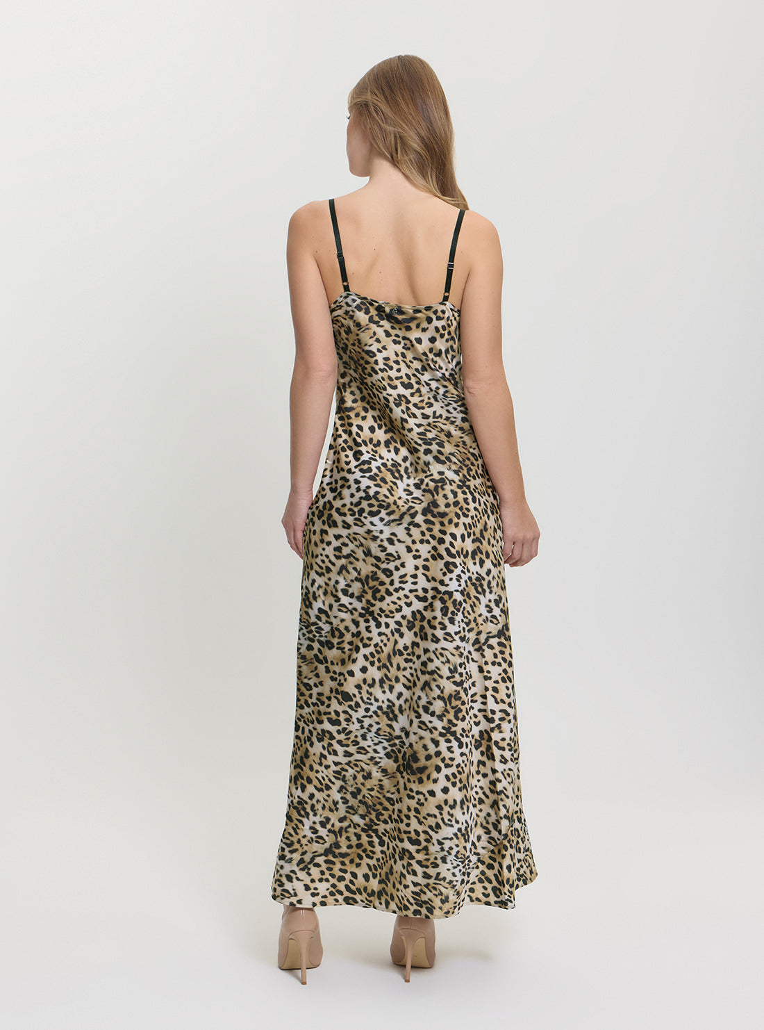 Brown Adele Lace Maxi Dress W5GT10WF1T2 Back View