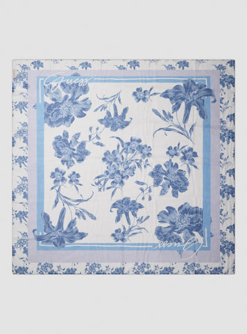 GUESS Womens Blue Floral Bianca Scarf W5GZ14WFF70 Front View