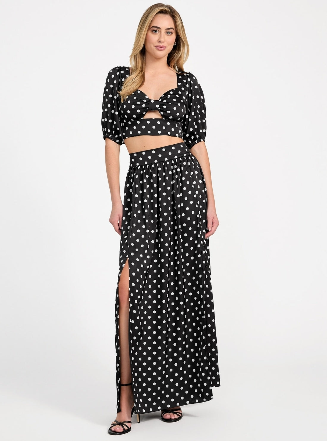 GUESS Womens Black Juliette Maxi Skirt W5PD3NWG280 Full View