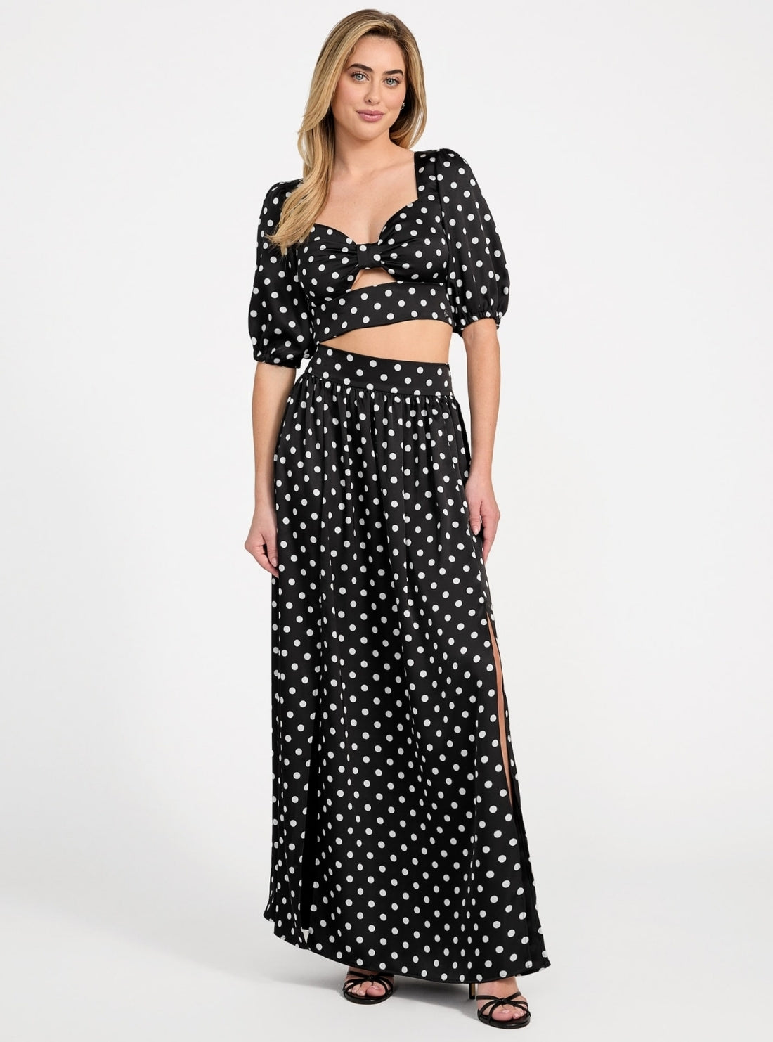 GUESS Womens Black Juliette Maxi Skirt W5PD3NWG280 Full View