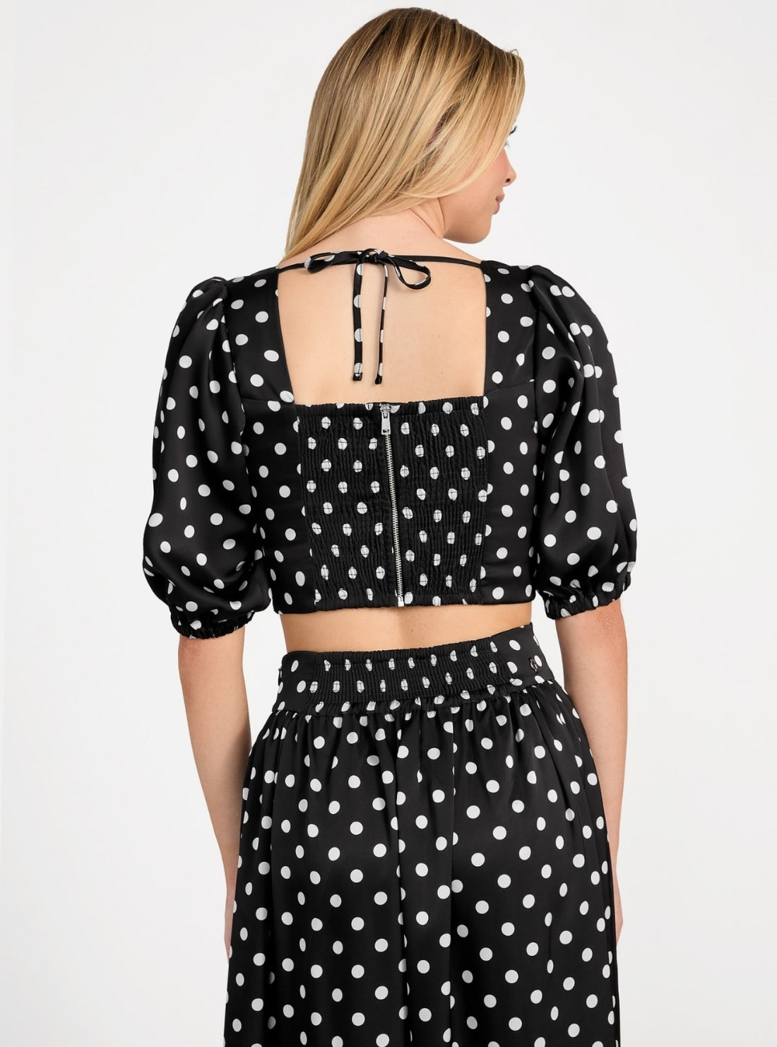 GUESS Womens Black Juliette Top W5PH1UWG280 Back View