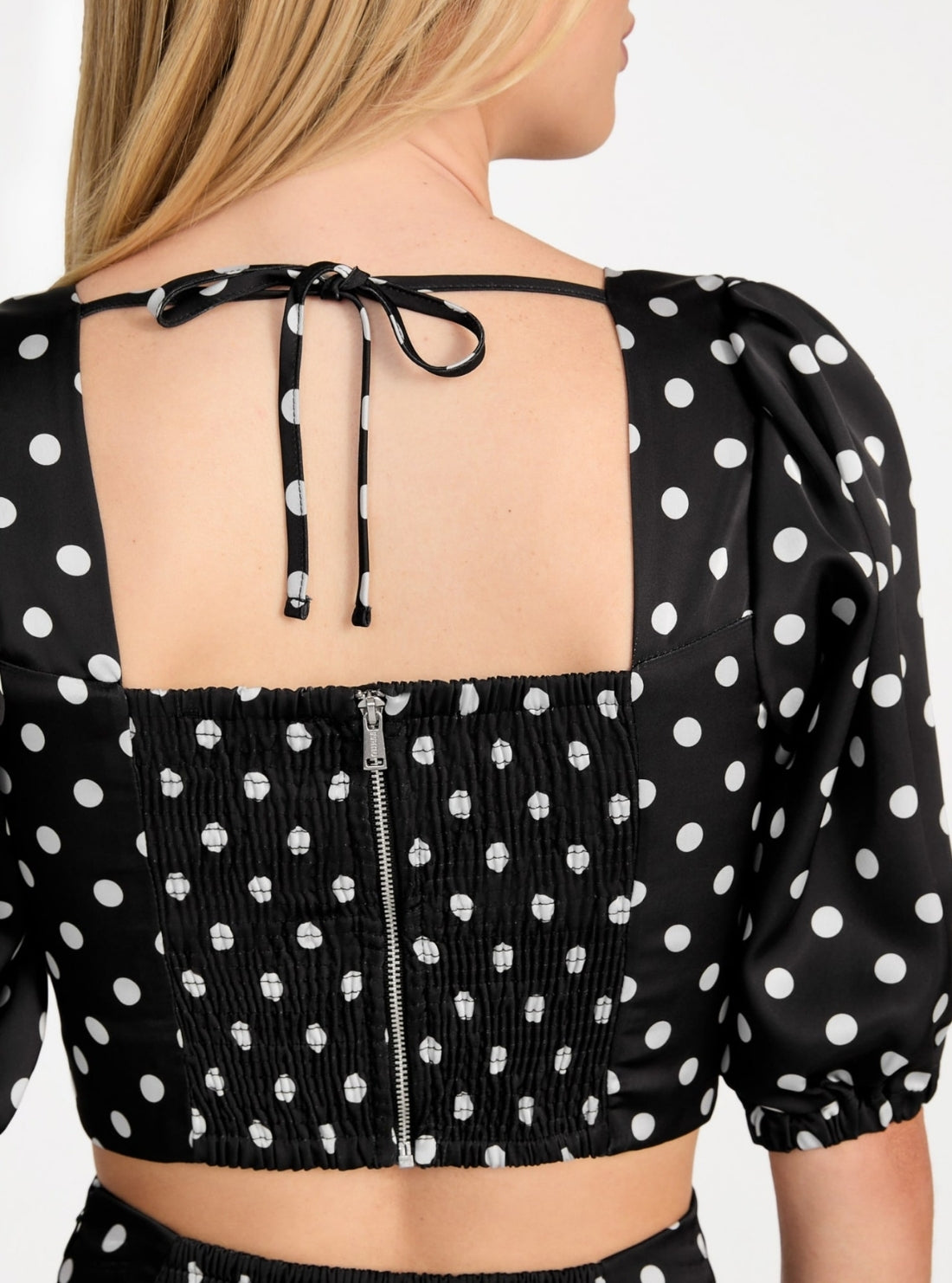 GUESS Womens Black Juliette Top W5PH1UWG280 Back View