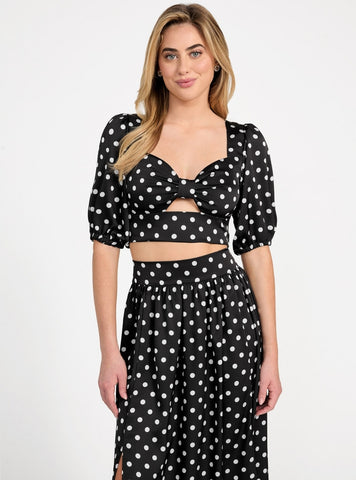 GUESS Womens Black Juliette Top W5PH1UWG280 Front View