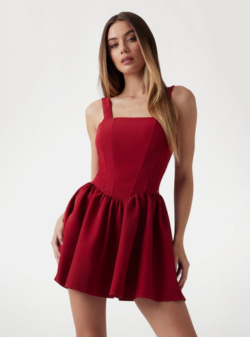 GUESS Womens Red Julie Sleeveless Mini Dress W5PK1WWG130 Front View