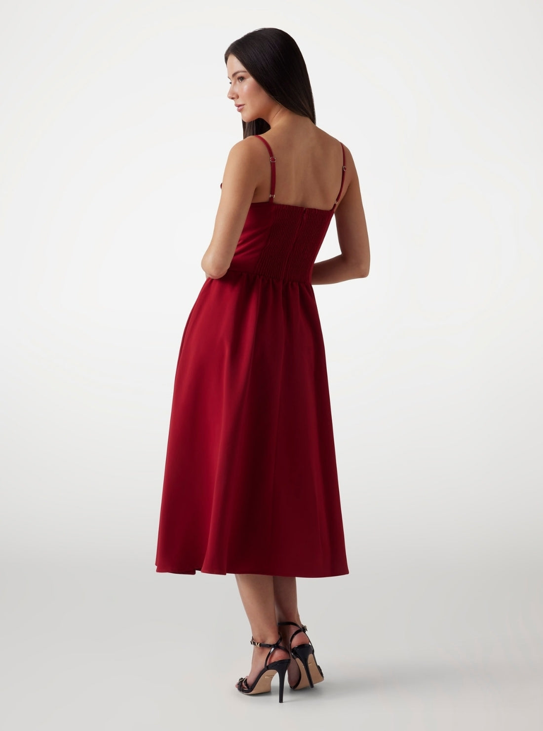 GUESS Womens Red Sophie Sleeveless Midi Dress W5PK95WG130 Back View