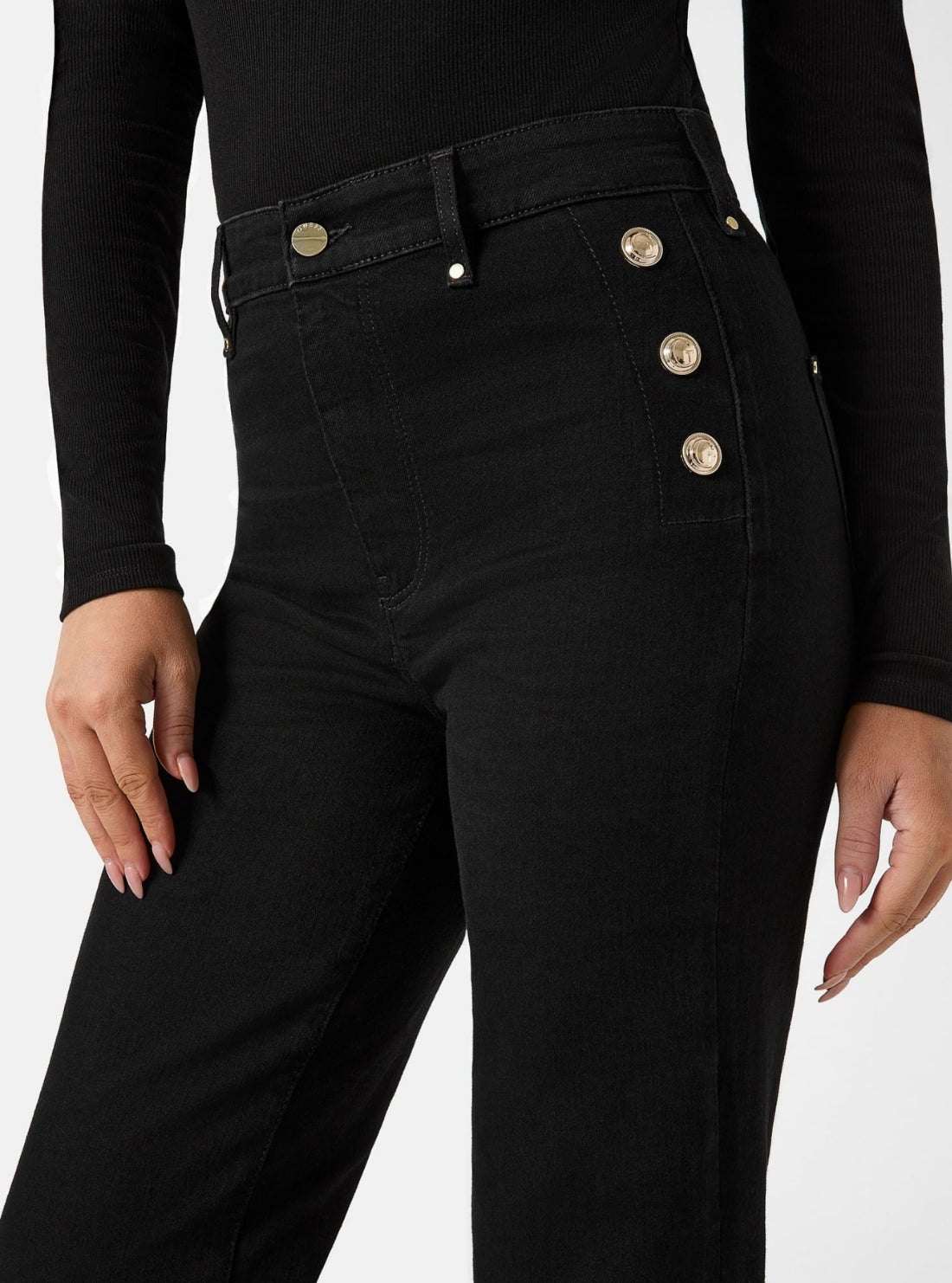 GUESS Womens Black New Faye Pant W5RA0PD4PZ1 Detail View