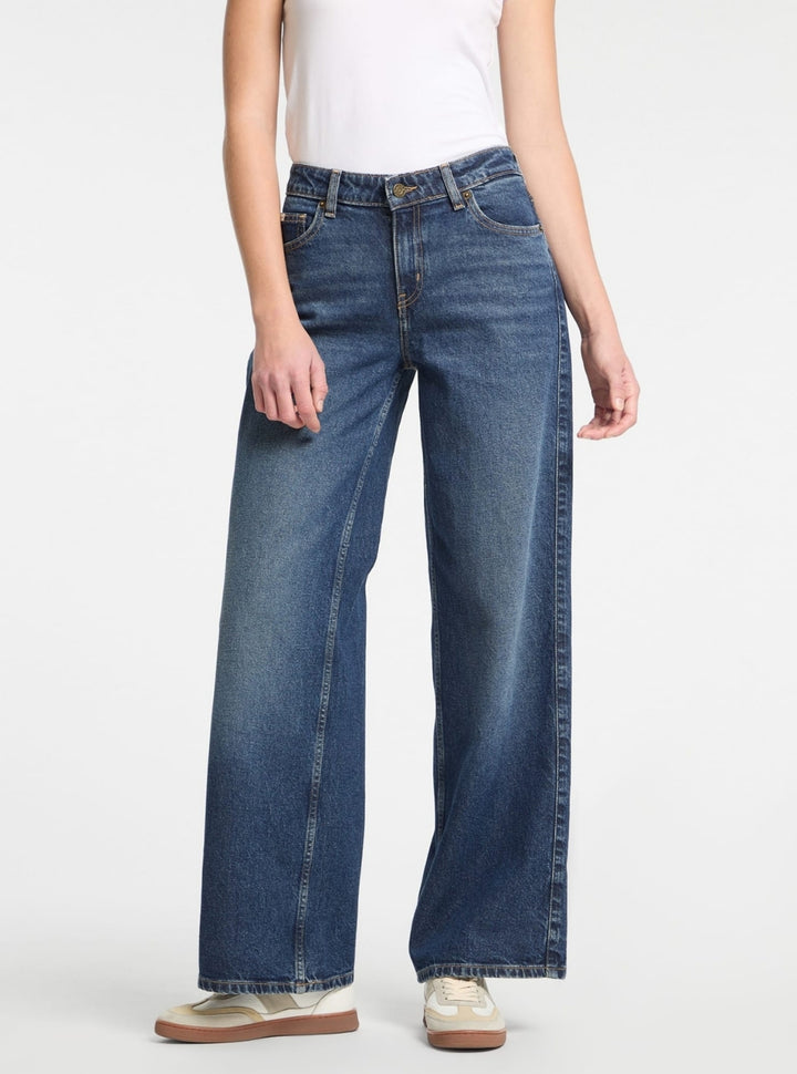 Guess Jeans G11 Wide Leg Jeans in Medium Wash W5RA0YD5M42 Front View