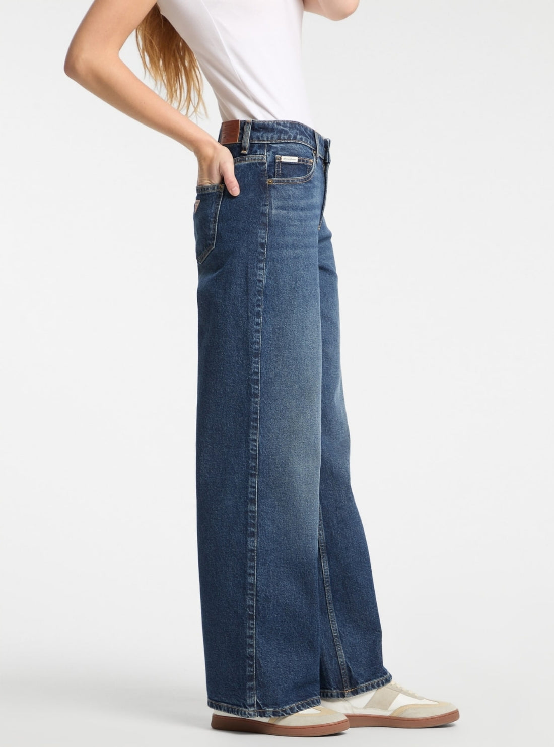 Guess Jeans G11 Wide Leg Jeans in Medium Wash W5RA0YD5M42 Side View