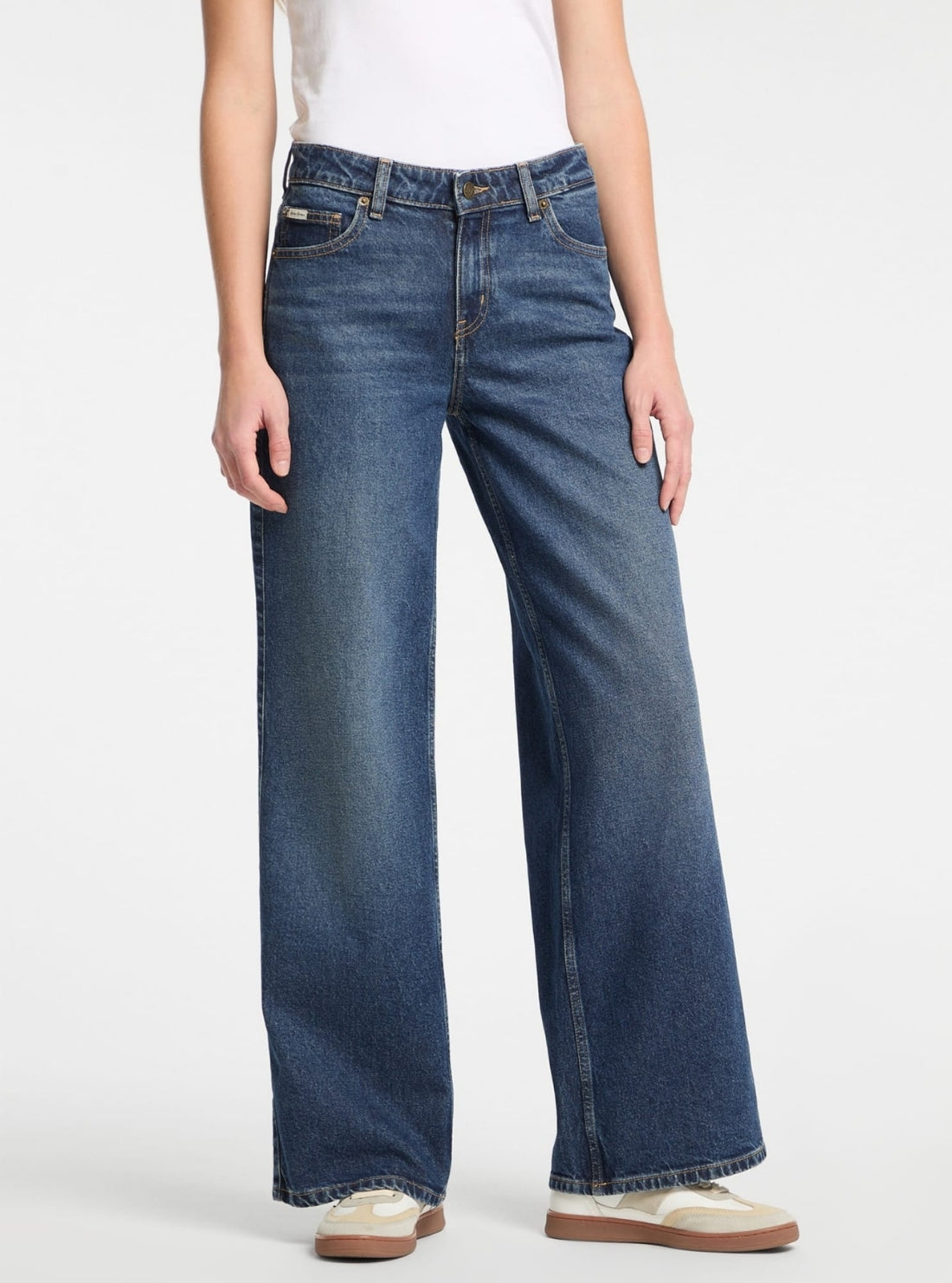 Guess Jeans G11 Wide Leg Jeans in Medium Wash W5RA0YD5M42 Front View