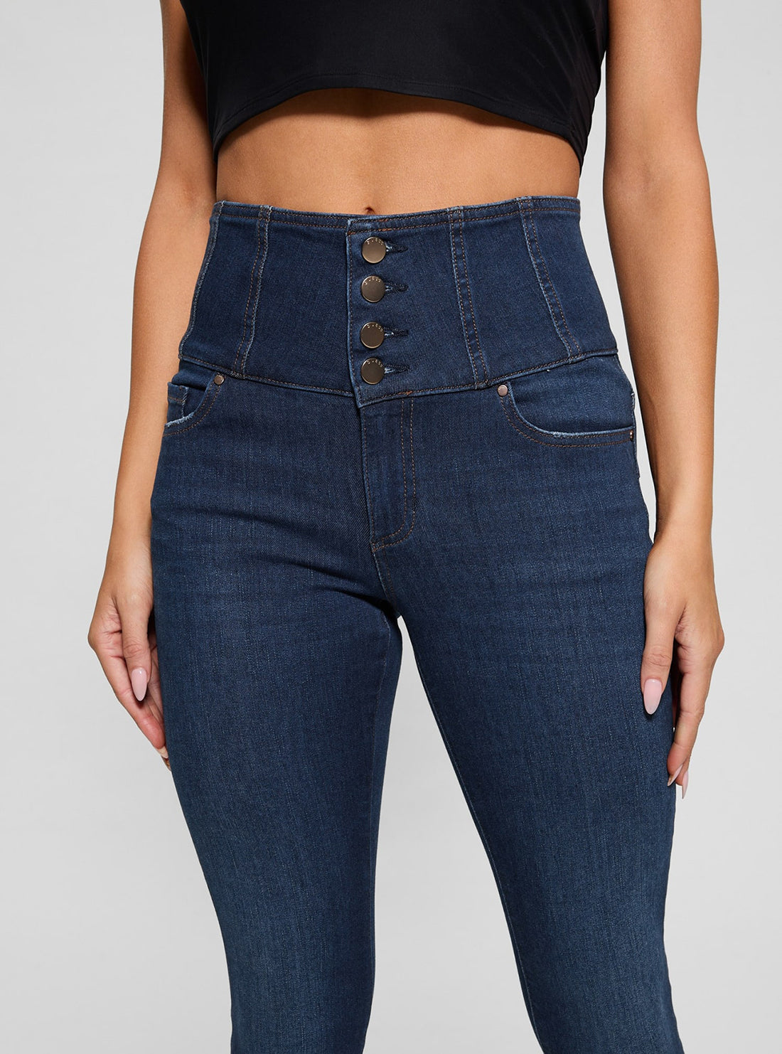 GUESS Womens Blue Corset Waist Shape Up W5RA1FD5L91  Detail View