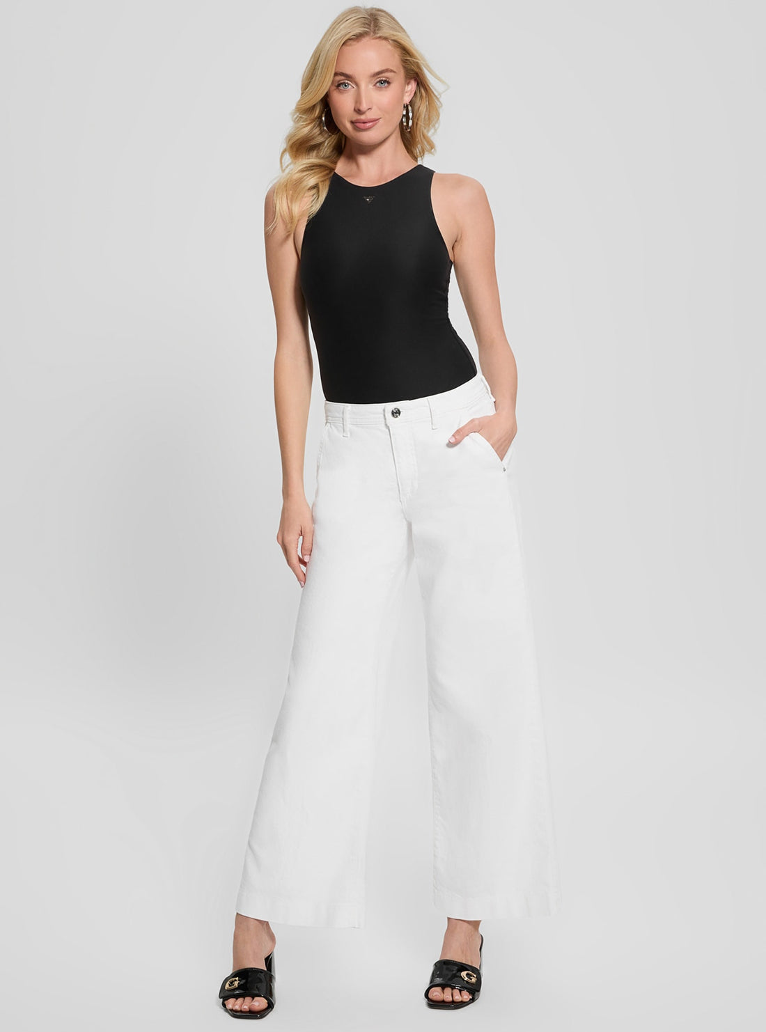White Zoya Wide Leg Pants