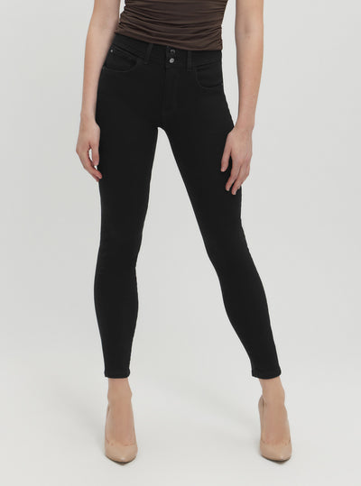 Black Shape Up Denim Jeans in Dark Wash
