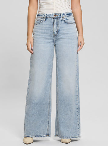 Blue Bellflower Denim Jeans in Light Wash