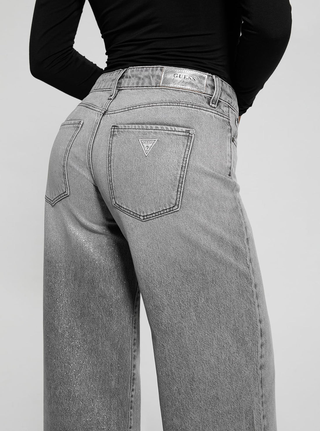 Grey Sexy Palazzo Denim Jeans in Light Wash