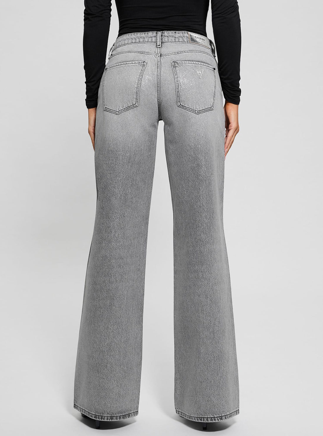 Grey Sexy Palazzo Denim Jeans in Light Wash