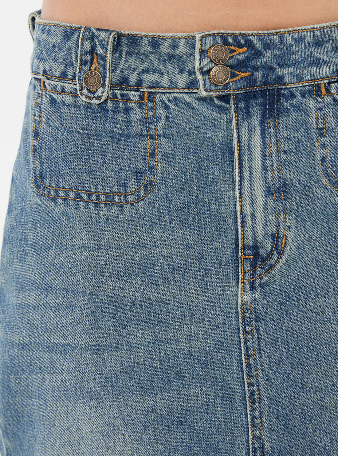 Guess Originals Blue Denim Midi Skirt