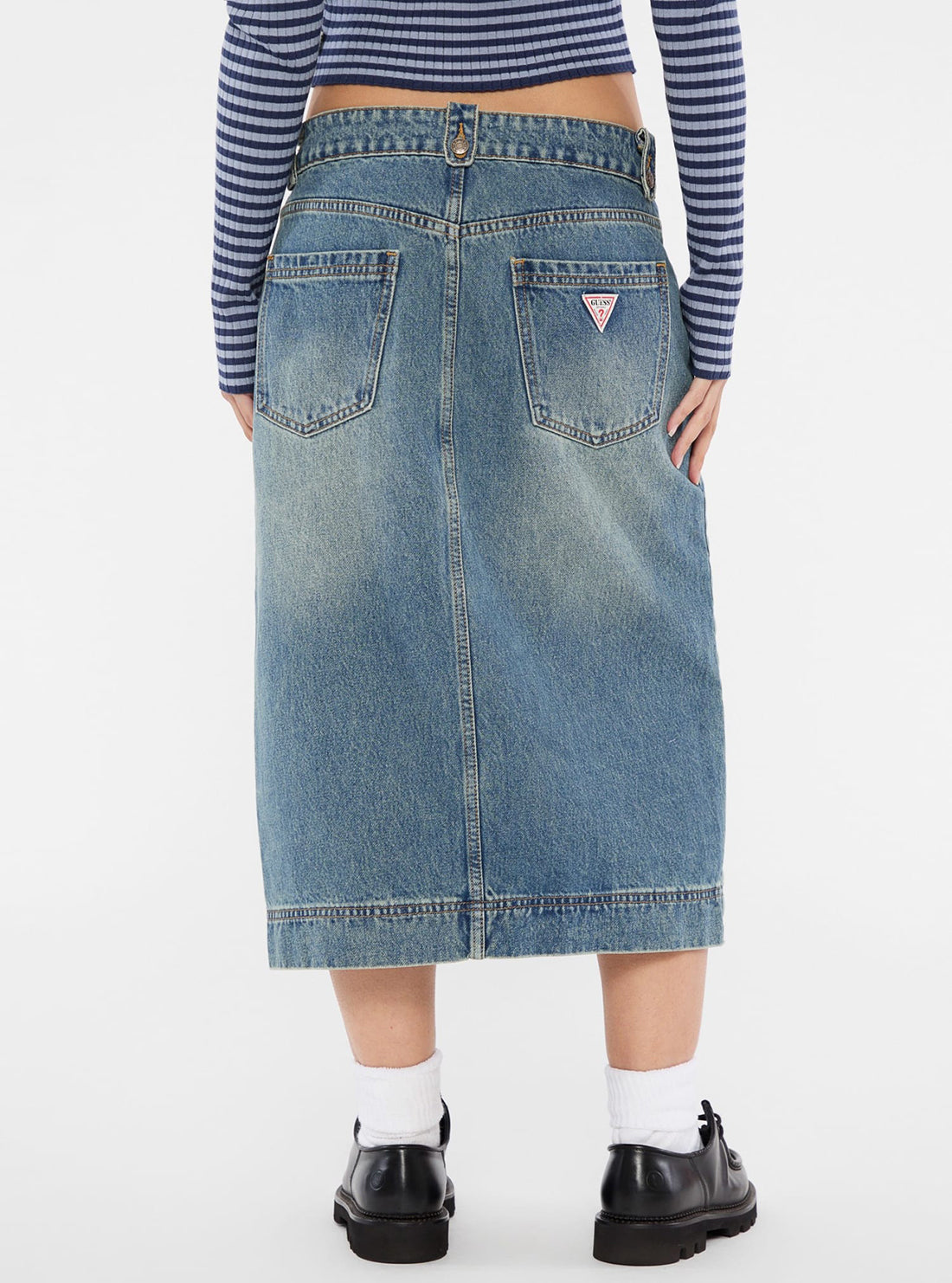 Guess Originals Blue Denim Midi Skirt